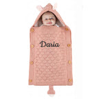 Personalized Baby Knitted Sleeping Bag with Rabbit Ears
