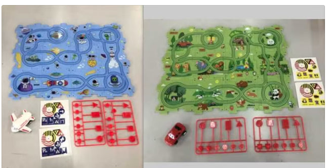 DIY Electric Puzzle Rail Car Set – Creative Track Building STEM Toy for Kids