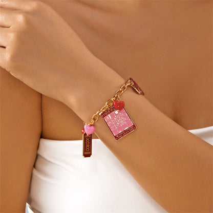 LoveLetter Heart Charm Adjustable Bracelet