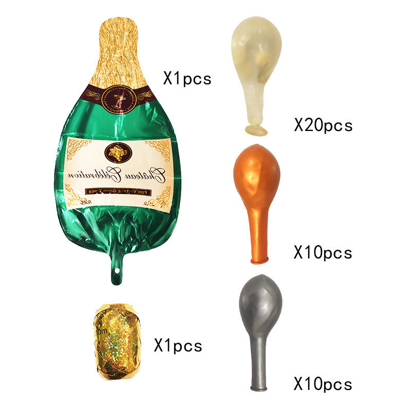 Champagne Bottle Aluminum Foil Balloon Set