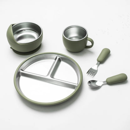 Baby Silicone Feeding Set (Suction Base, BPA-Free)