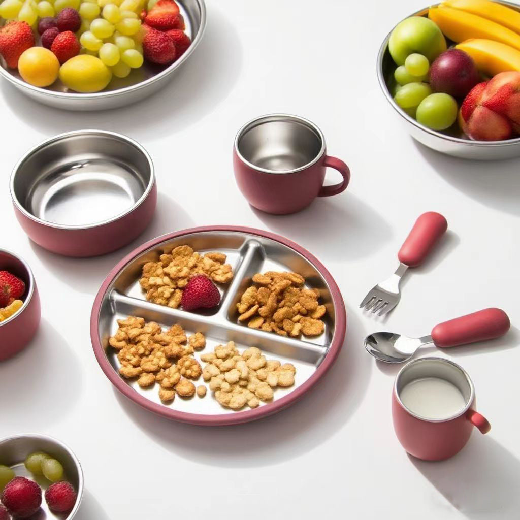 Baby Silicone Feeding Set (Suction Base, BPA-Free)