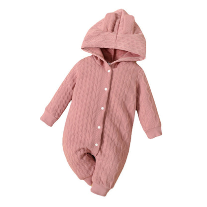 SnuggleSoft Baby Hooded Cotton Jumpsuit
