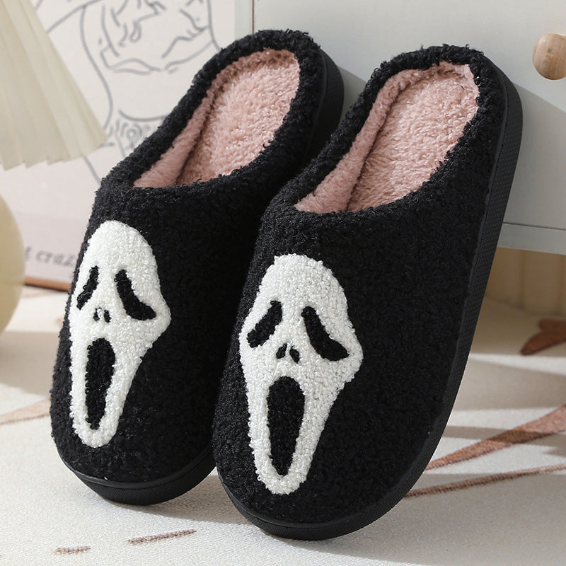 Couples’ Halloween Skull Cotton Slippers