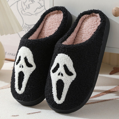 Couples’ Halloween Skull Cotton Slippers