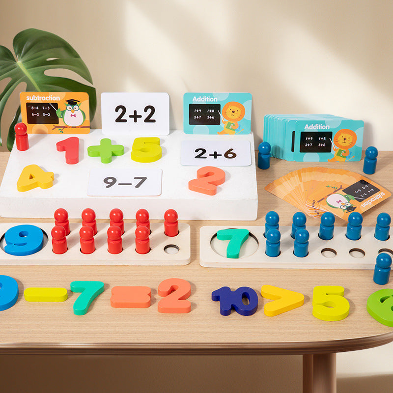 Wooden Ten-Grid Counting Board