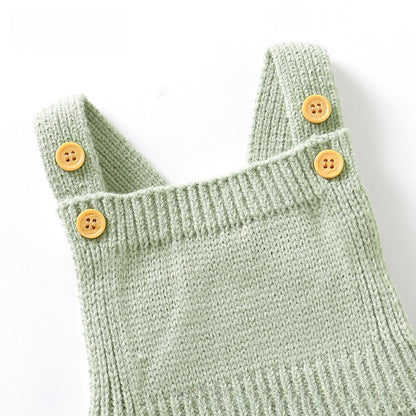 Baby Knitted Romper with Detachable Hood