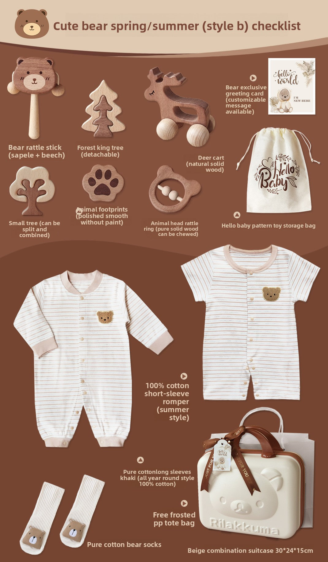 Organic Cotton Bear Baby Gift Set
