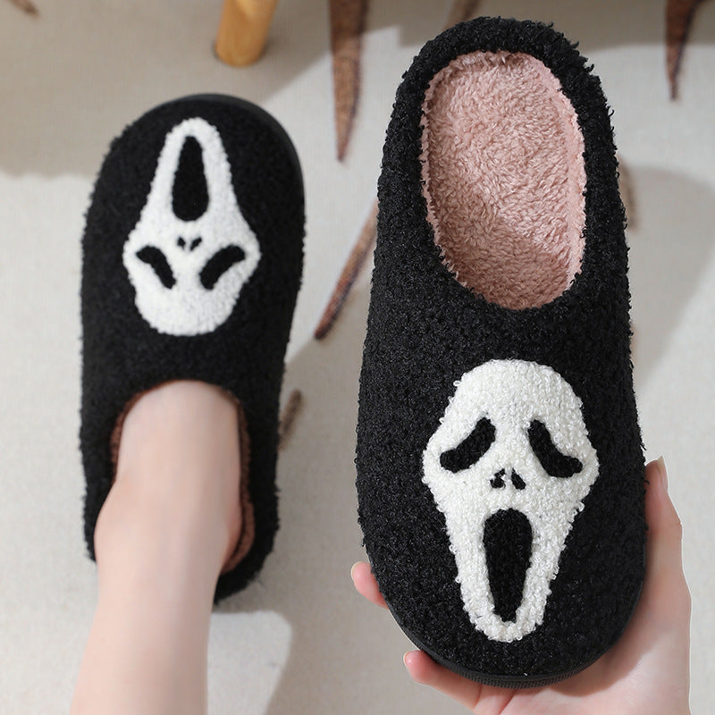Couples’ Halloween Skull Cotton Slippers