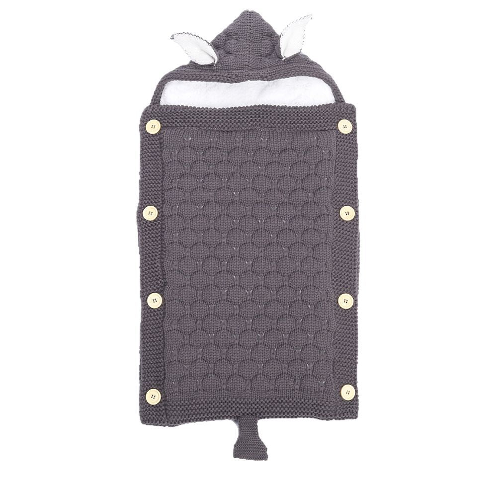 Personalized Baby Knitted Sleeping Bag with Rabbit Ears