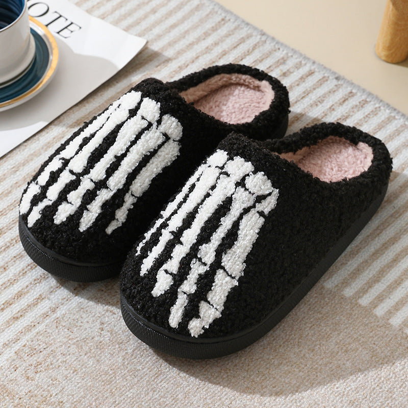Couples’ Halloween Skull Cotton Slippers