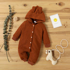 CuddleCub Hooded Knit Jumpsuit