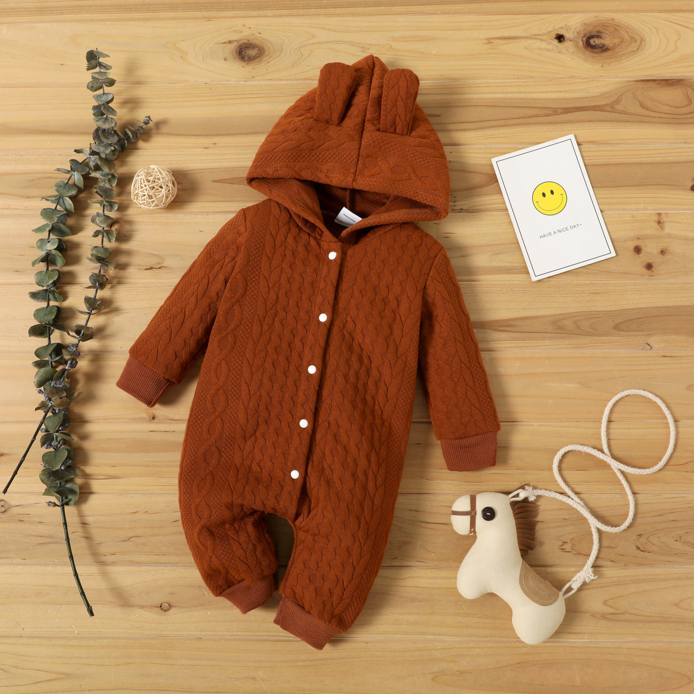 SnuggleSoft Baby Hooded Cotton Jumpsuit