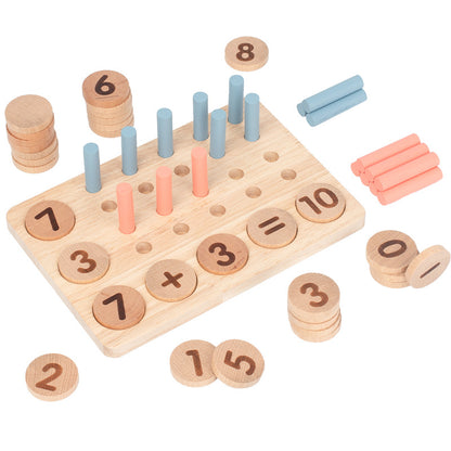 Wooden Ten-Grid Counting Board