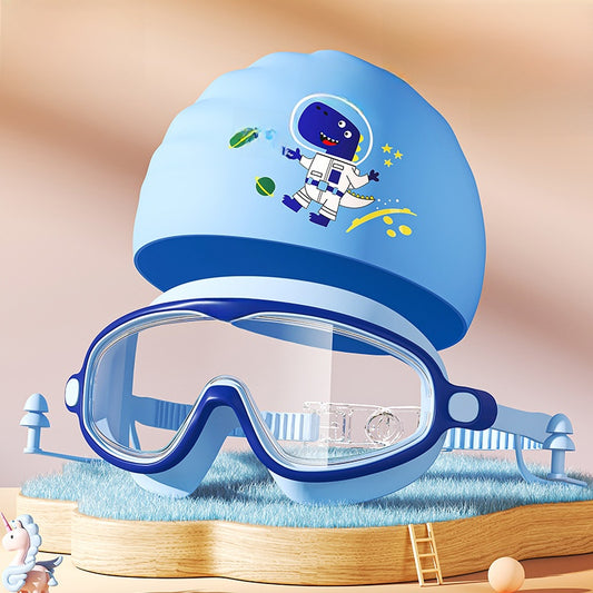 Kids Swimming Goggles Set with Cap & Accessories