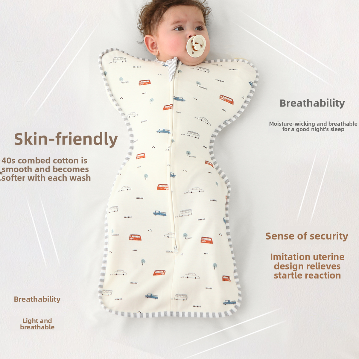 PureCotton Baby Swaddle Sleep Sack
